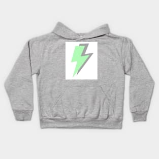 Mint Green and Grey, Lightning Bolts Kids Hoodie